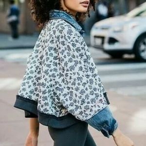 M/L FREE PEOPLE Ditsy Denim Jacket